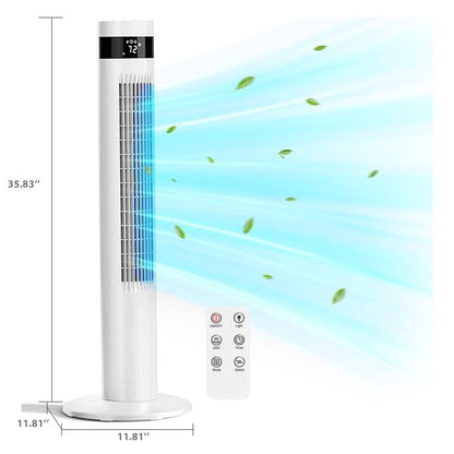 R.W.FLAME 36" Bladeless Tower Fan with Remote 🌀 + Foldable 3-in-1 USB Fan 🎁